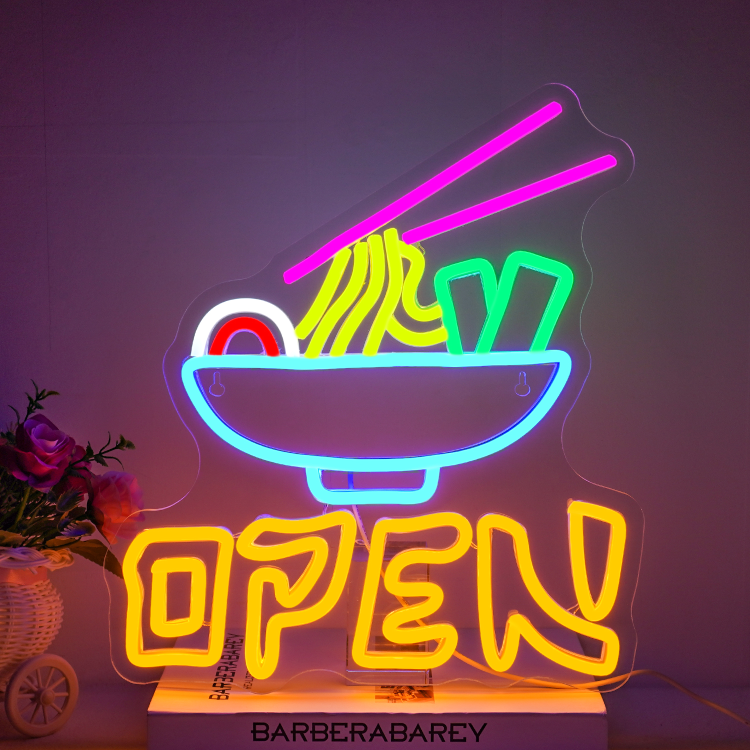 Commercial Kitchen Light - Ramen Neon Sign Shop Open Wall