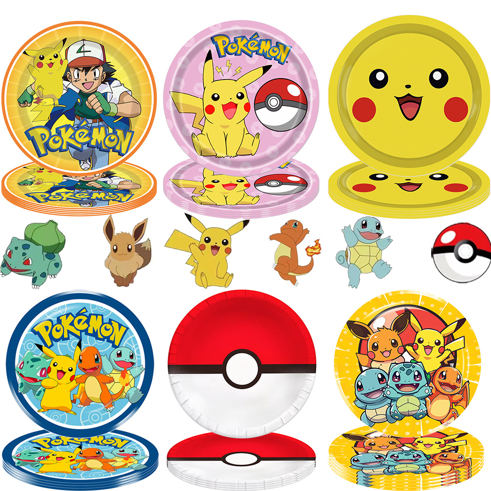 Commercial Kitchen Items - Pokemon Birthday Party Disposable Party Plates