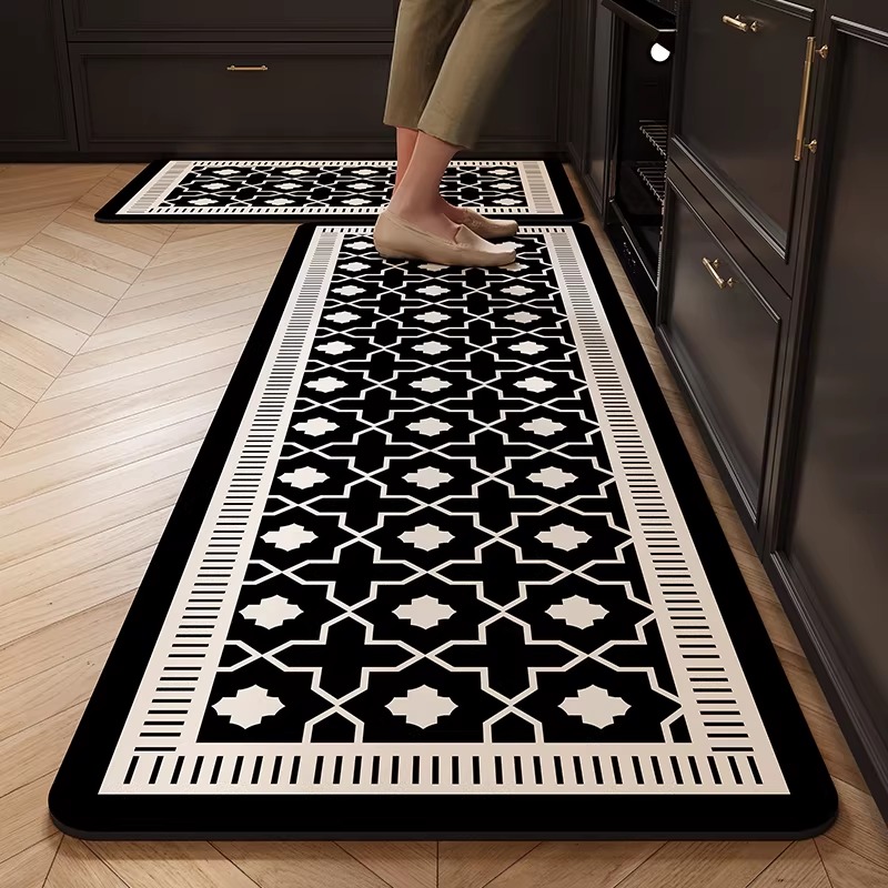 Commercial Kitchen Non Slip Flooring - Kitchen Rug PVC Waterproof Leather Carpet