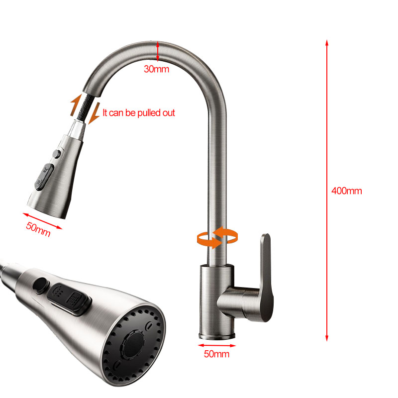 Stainless steel kitchen pull-o - Commercial Kitchen Faucet 评论和价格