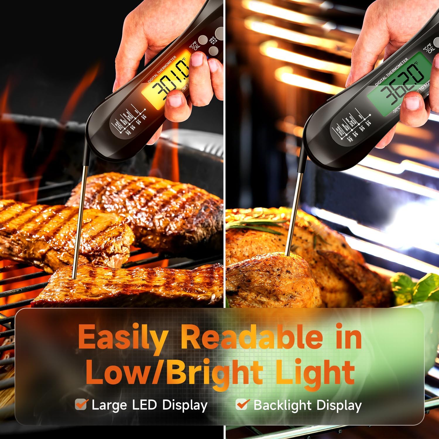 Digital Meat Thermometer Water - Commercial Kitchen Grill 评论和价格