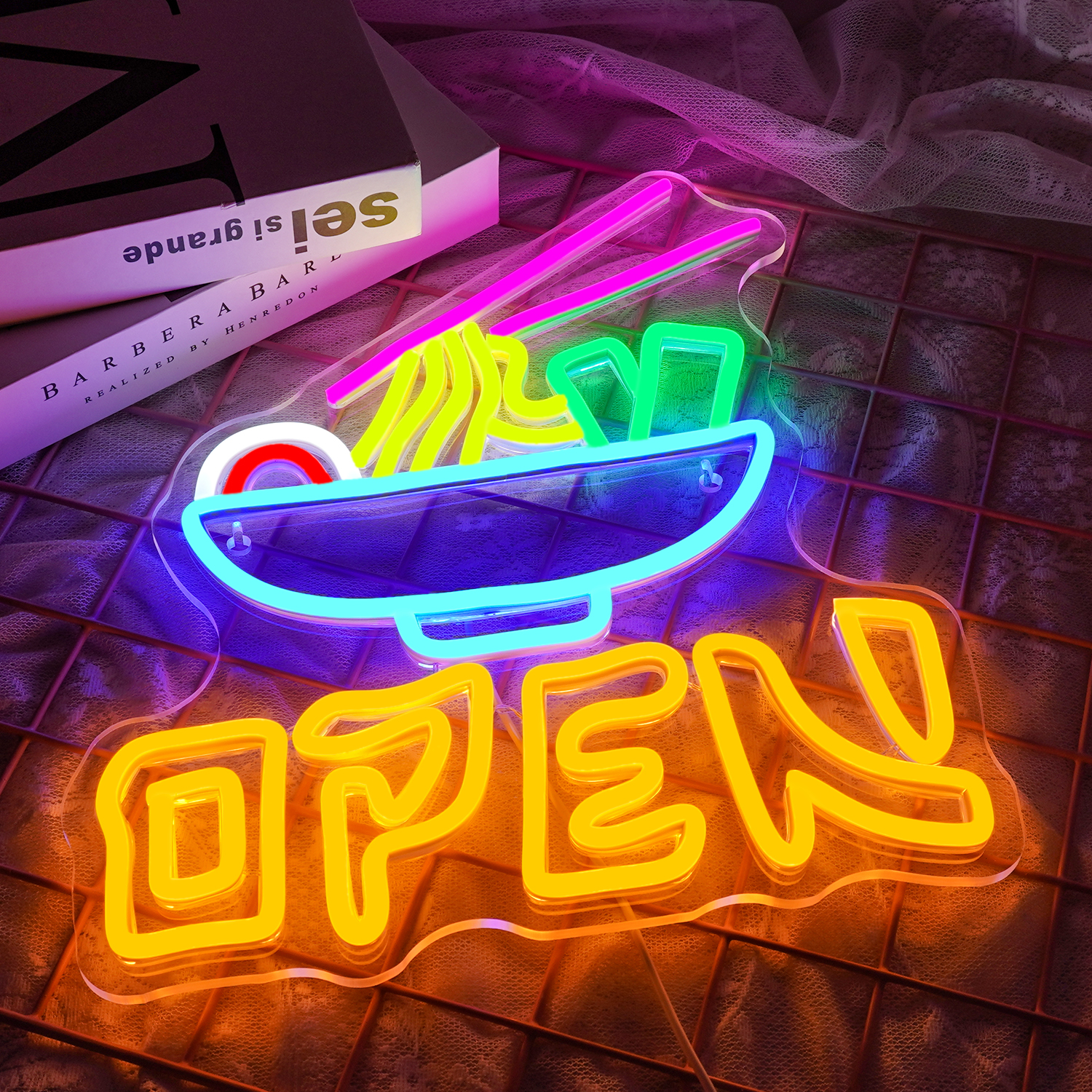 Ramen Neon Sign Shop Open Wall - Commercial Kitchen Light 评论和价格