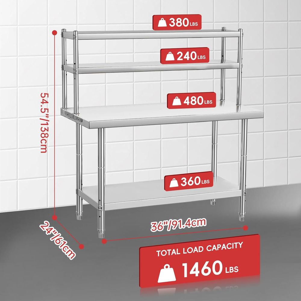 Commercial 36x24 Stainless Ste - Commercial Kitchen Prep Table With Storage 评论和价格