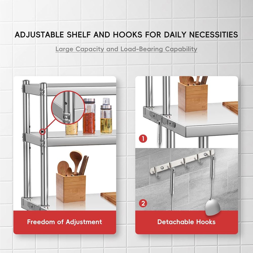 Commercial 36x24 Stainless Ste - Commercial Kitchen Prep Table With Storage 评论和价格