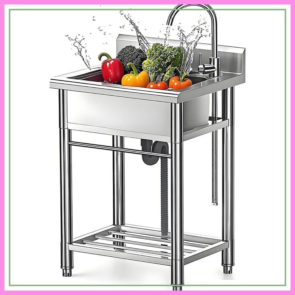 Stainless Steel Utility Sink w - Commercial Kitchen Faucet 评论和价格