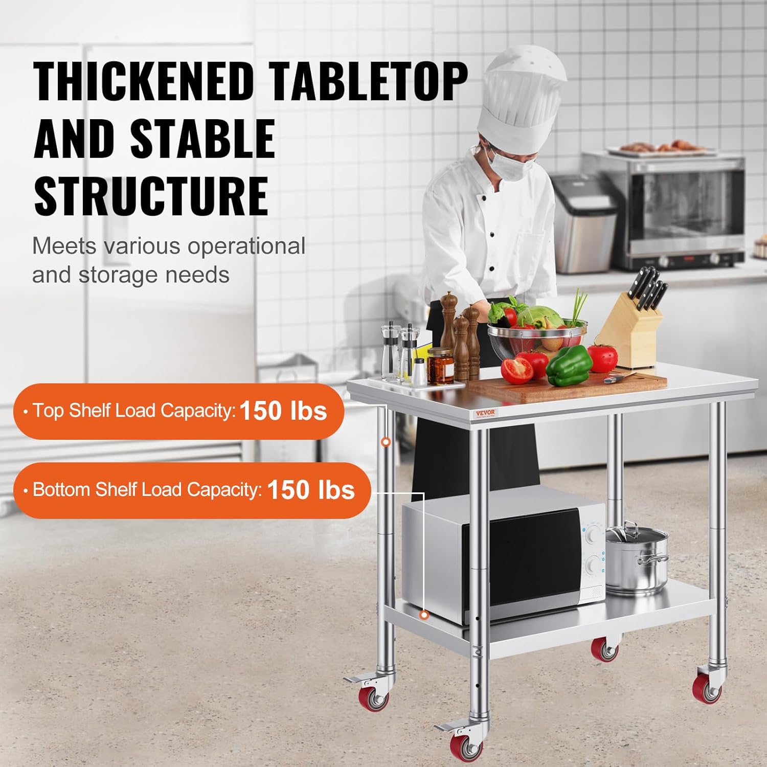 Stainless Steel Work Table 36x - Commercial Kitchen Prep Table With Storage 评论和价格