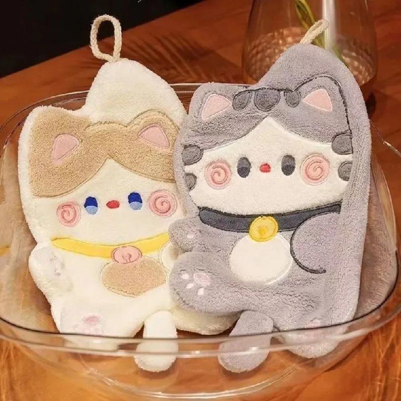Cute Cat Hand Towel Quick Dryi - Commercial Kitchen Items 评论和价格