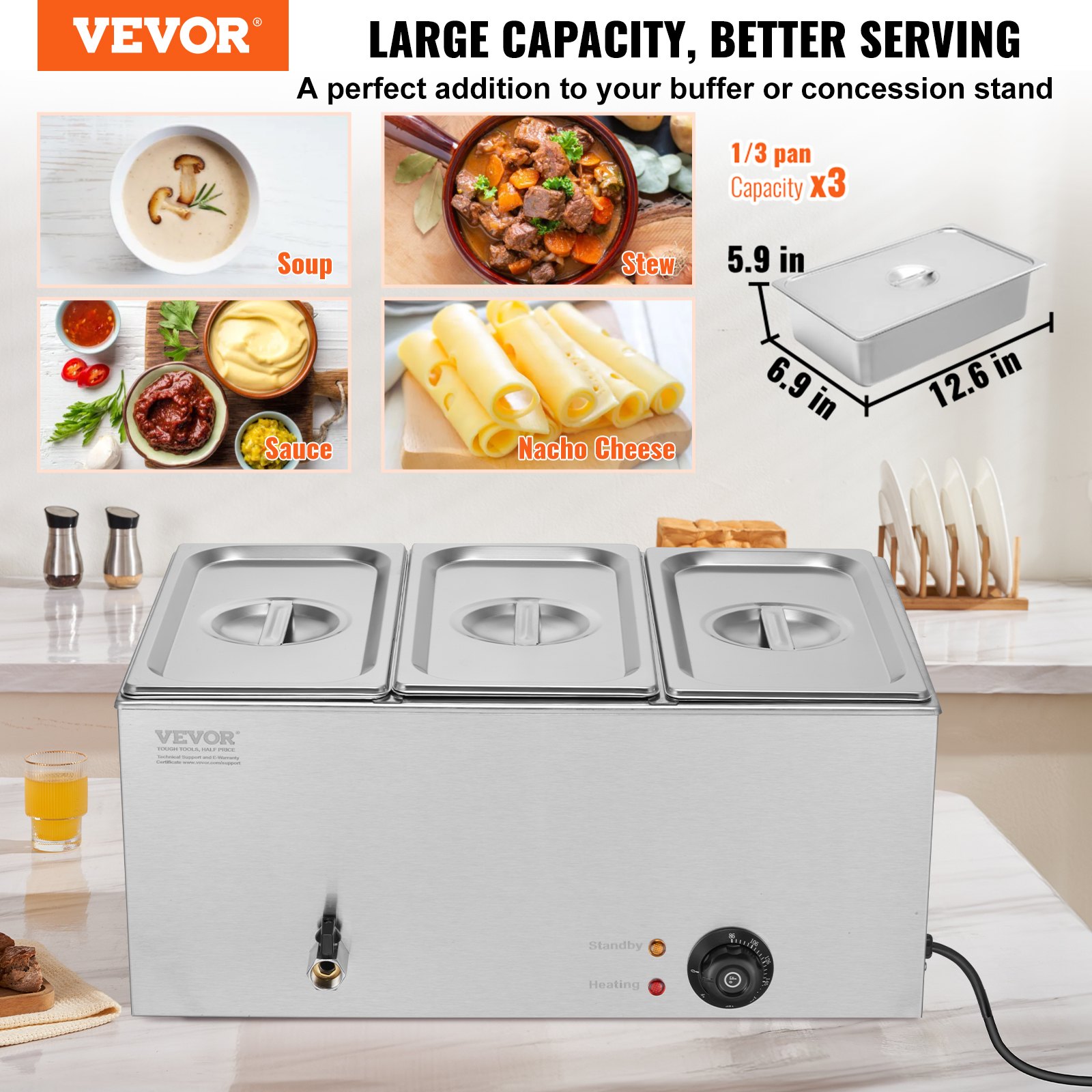 Commercial Electric Food Warme - Bain Marie Food Warmer 评论和价格