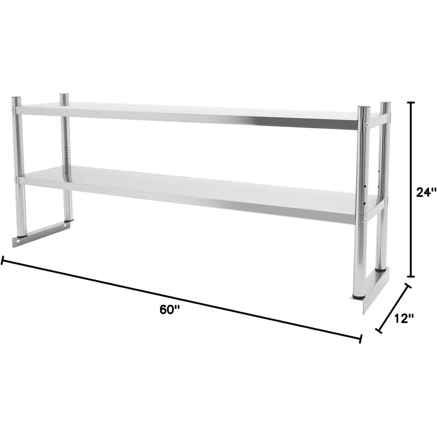 Stainless Steel Double Tier Ov - Commercial Kitchen Prep Table With Storage 评论和价格