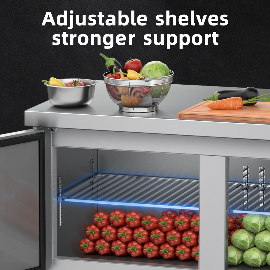 Refrigerator YINZHENG 1.5m Com - Commercial Kitchen Prep Table With Storage 评论和价格