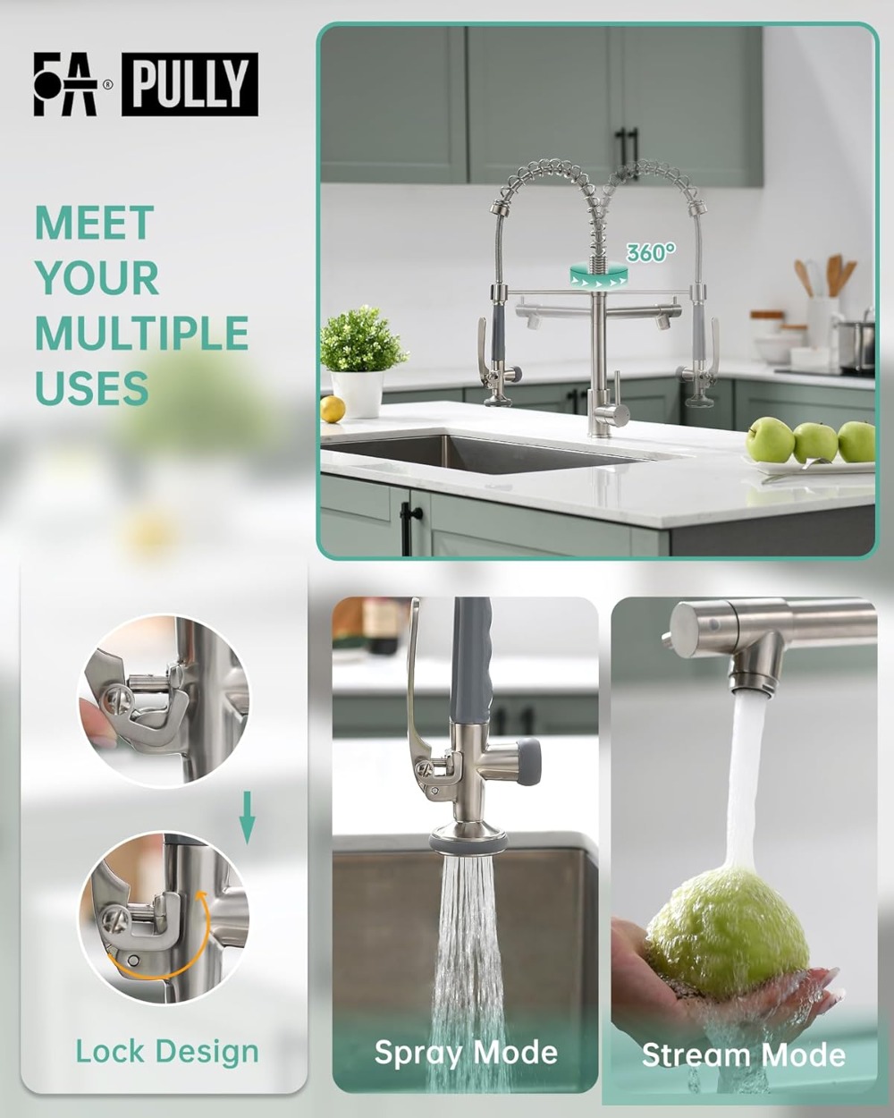 Commercial Pull Down Kitchen S - Commercial Kitchen Faucet 评论和价格