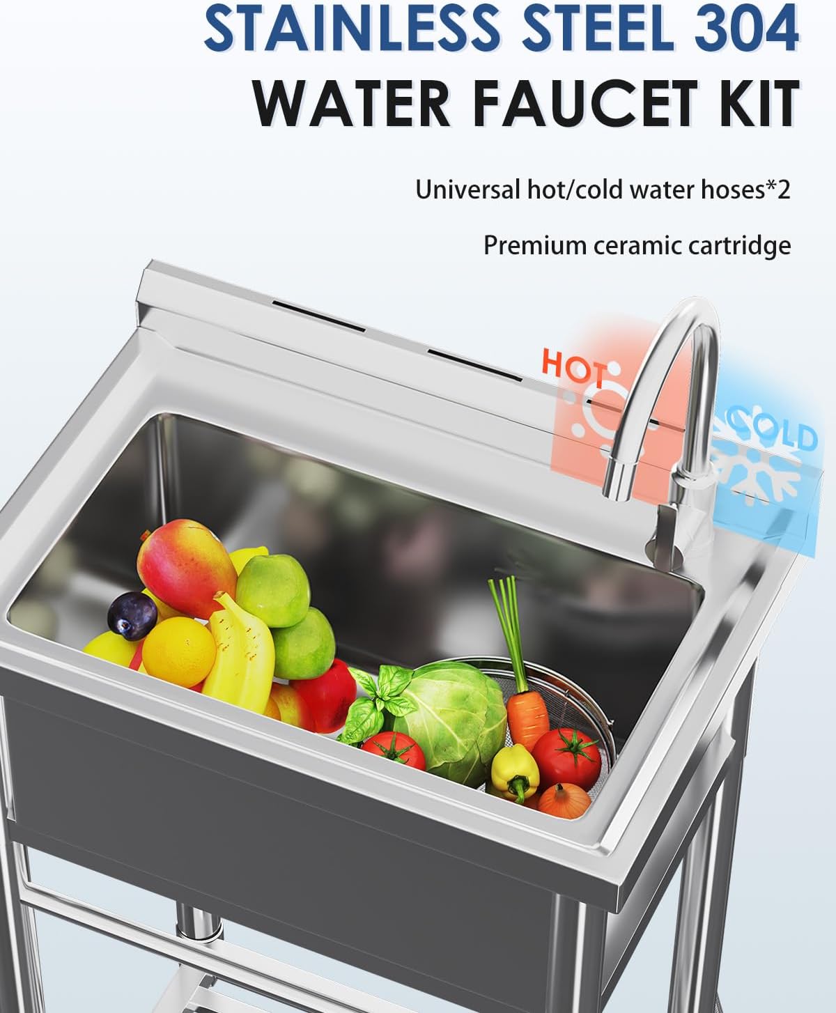 Stainless Steel Utility Sink,  - Commercial Kitchen Faucet 评论和价格
