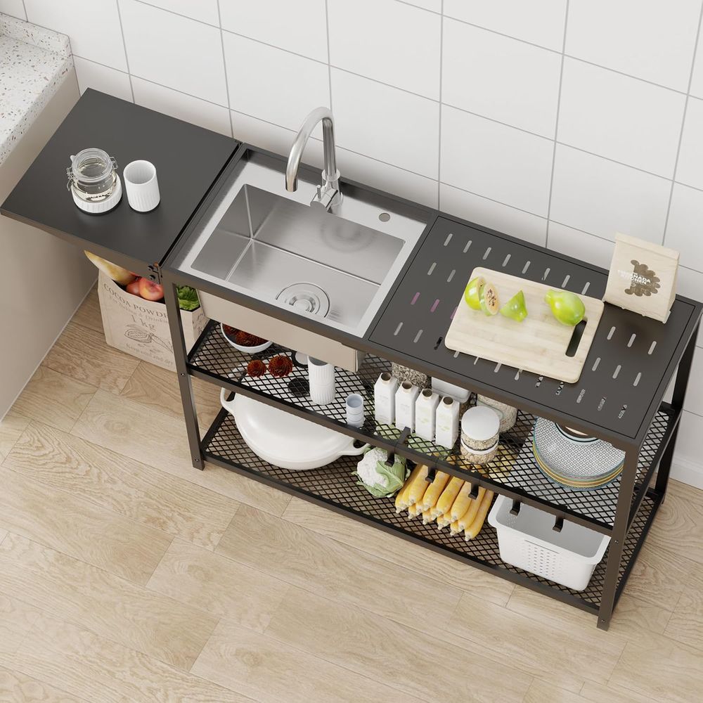 55 Stainless Steel Single Bowl - Commercial Kitchen Faucet 评论和价格
