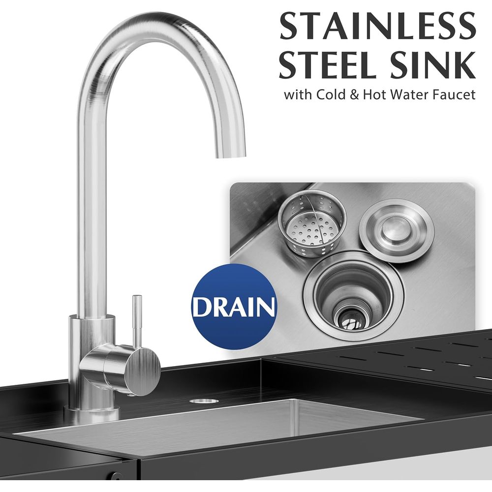 55 Stainless Steel Single Bowl - Commercial Kitchen Faucet 评论和价格