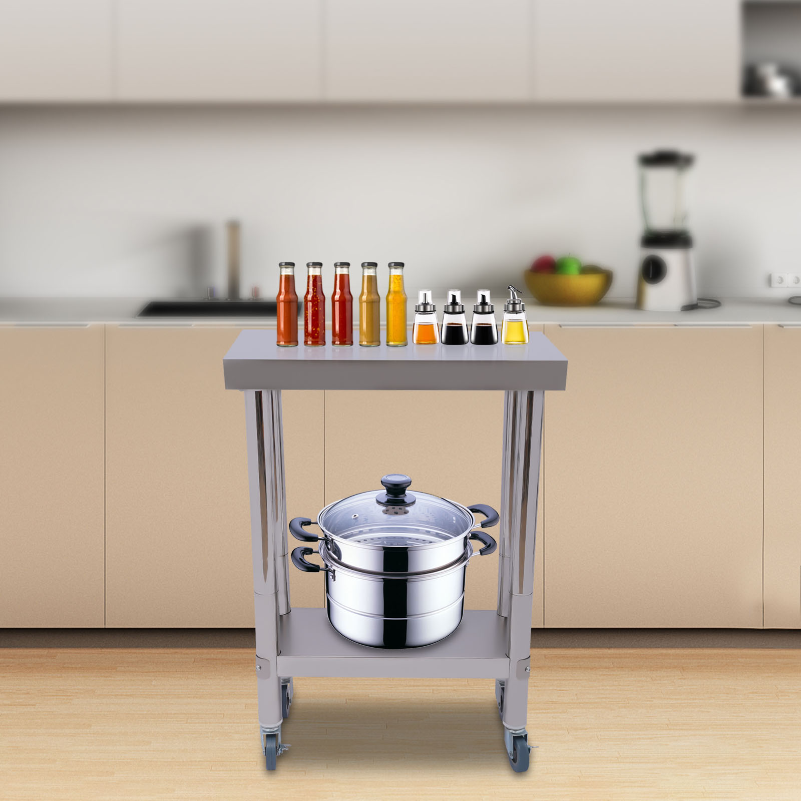 Stainless Steel Kitchen Workto - Commercial Kitchen Prep Table With Storage 评论和价格