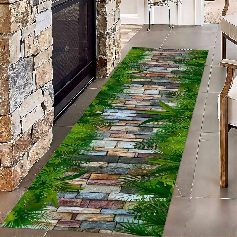 Tropical Stone Path Runner Rug - Commercial Kitchen Non Slip Flooring 评论和价格
