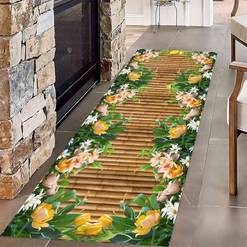 Tropical Stone Path Runner Rug - Commercial Kitchen Non Slip Flooring 评论和价格