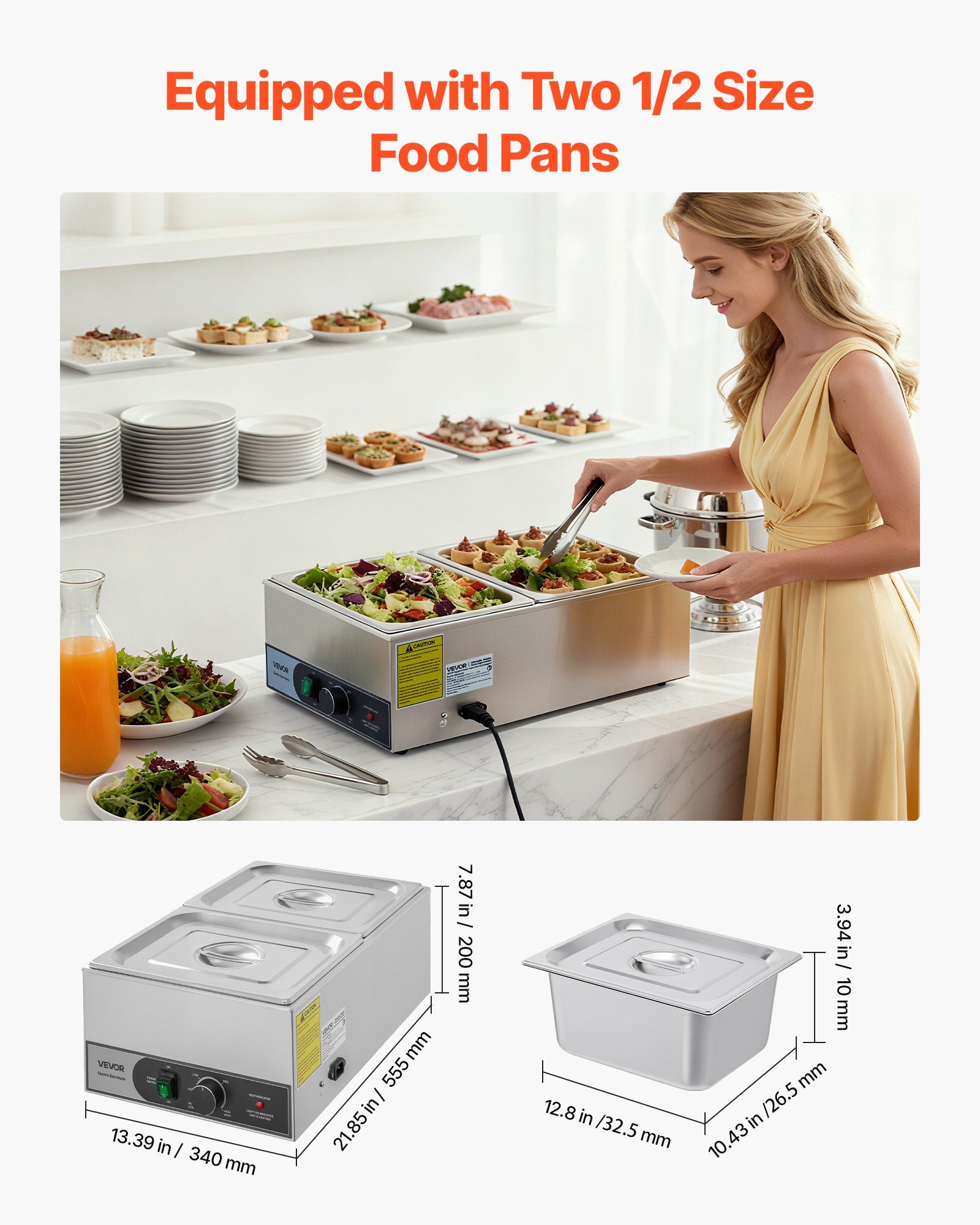 Commercial Food Warmer, 1200W  - Bain Marie Food Warmer 评论和价格