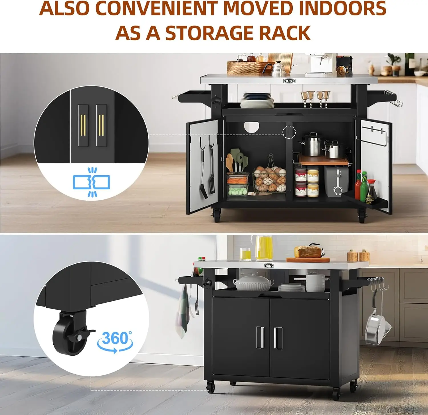 Outdoor Grill Cart with Storag - Commercial Kitchen Prep Table With Storage 评论和价格