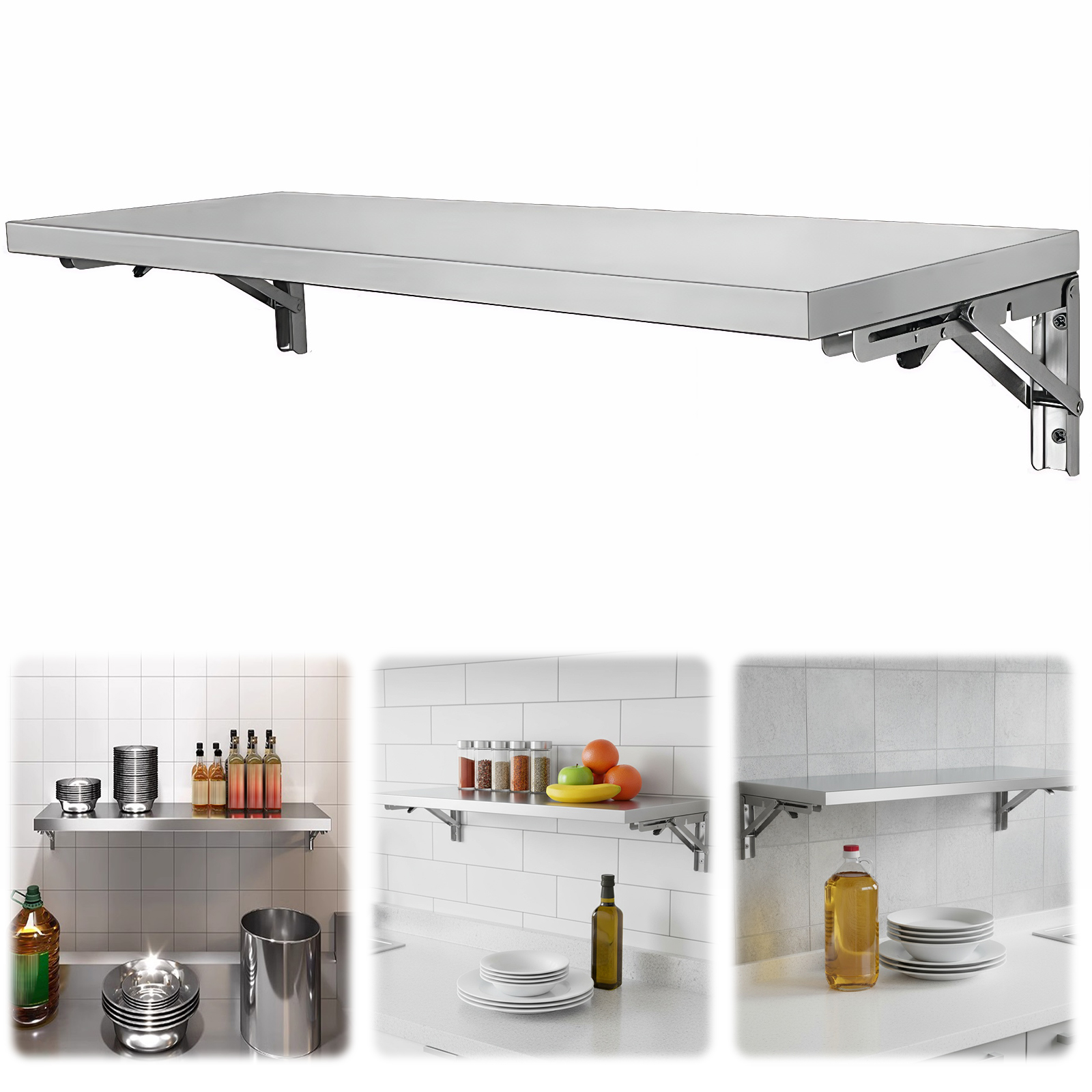 Stainless Steel Folding Storag - Commercial Kitchen Prep Table With Storage 评论和价格
