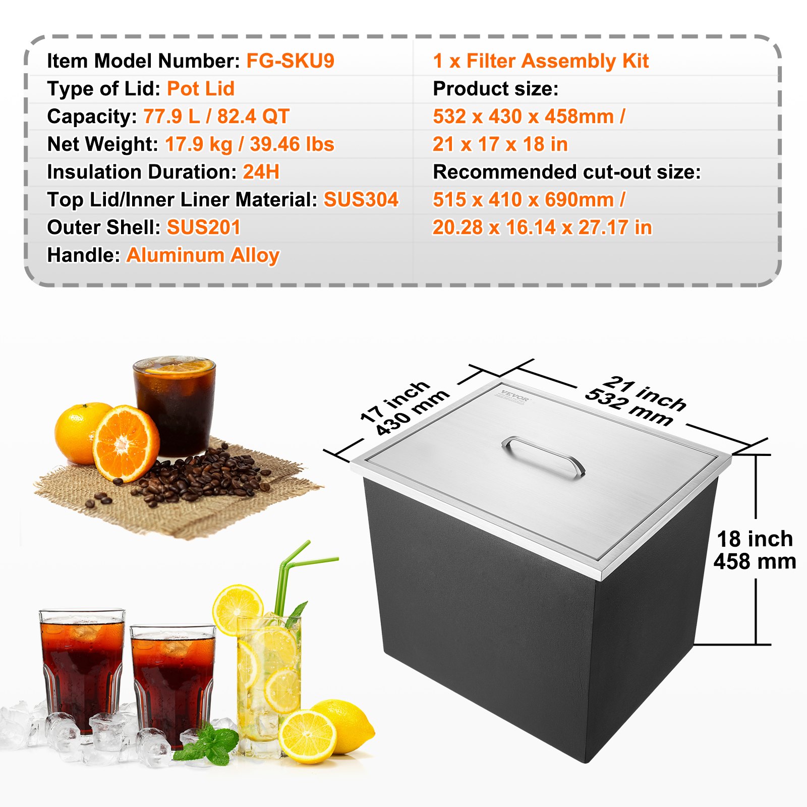 Drop In Ice Chest, Stainless S - Commercial Kitchen Bin 评论和价格