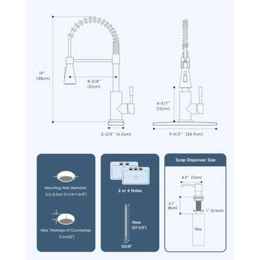 Black Kitchen Faucet with Soap - Commercial Kitchen Faucet 评论和价格