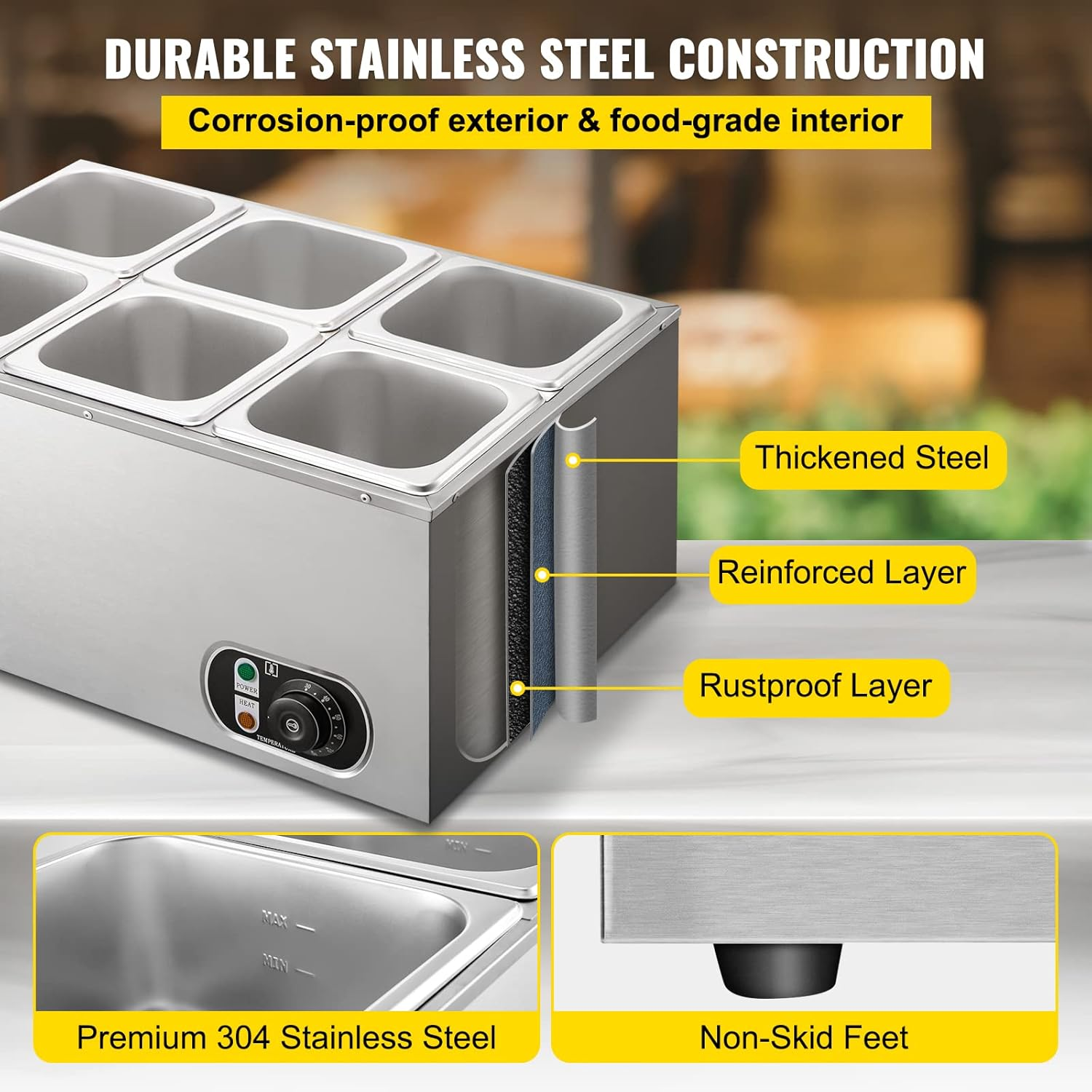 6 Tanks Commercial Bain Marie  - Bain Marie Food Warmer 评论和价格
