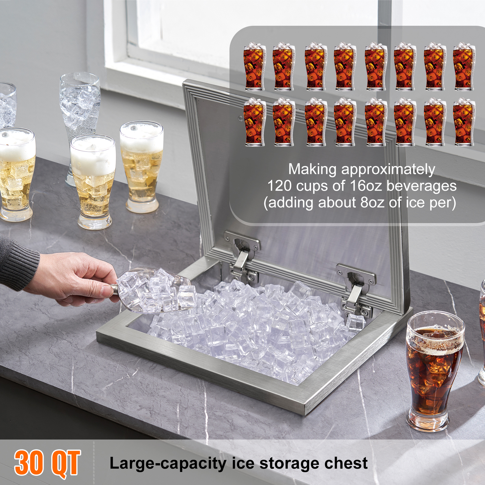 SucceBuy Drop in Ice Chest Sta - Commercial Kitchen Bin 评论和价格