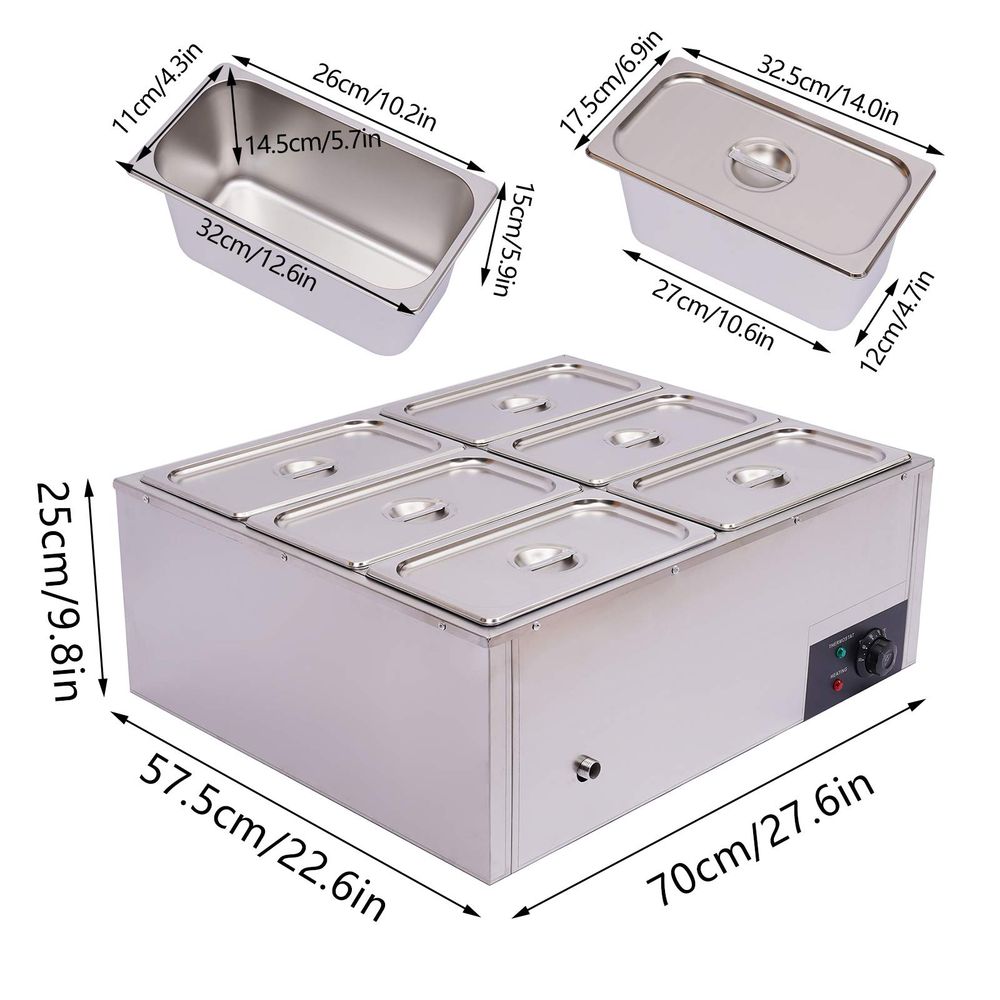 850W Commercial Electric Food  - Bain Marie Food Warmer 评论和价格