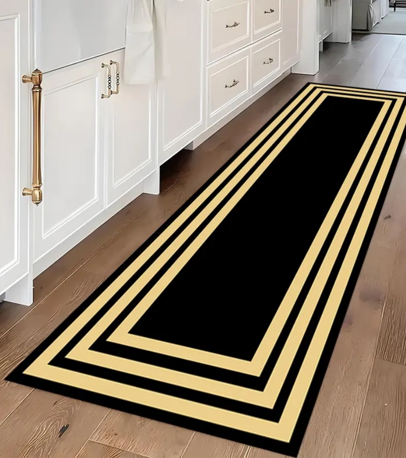 Luxury Black Gold Greek Key Bo - Commercial Kitchen Non Slip Flooring 评论和价格