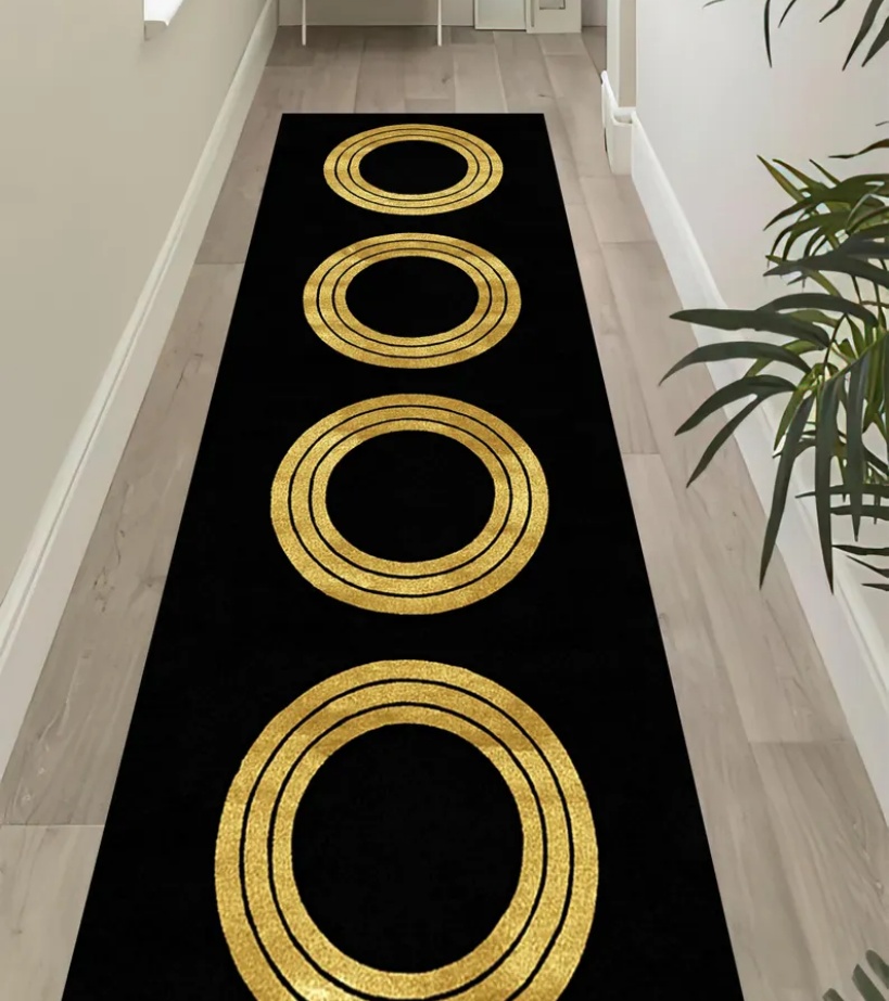 Luxury Black Gold Greek Key Bo - Commercial Kitchen Non Slip Flooring 评论和价格
