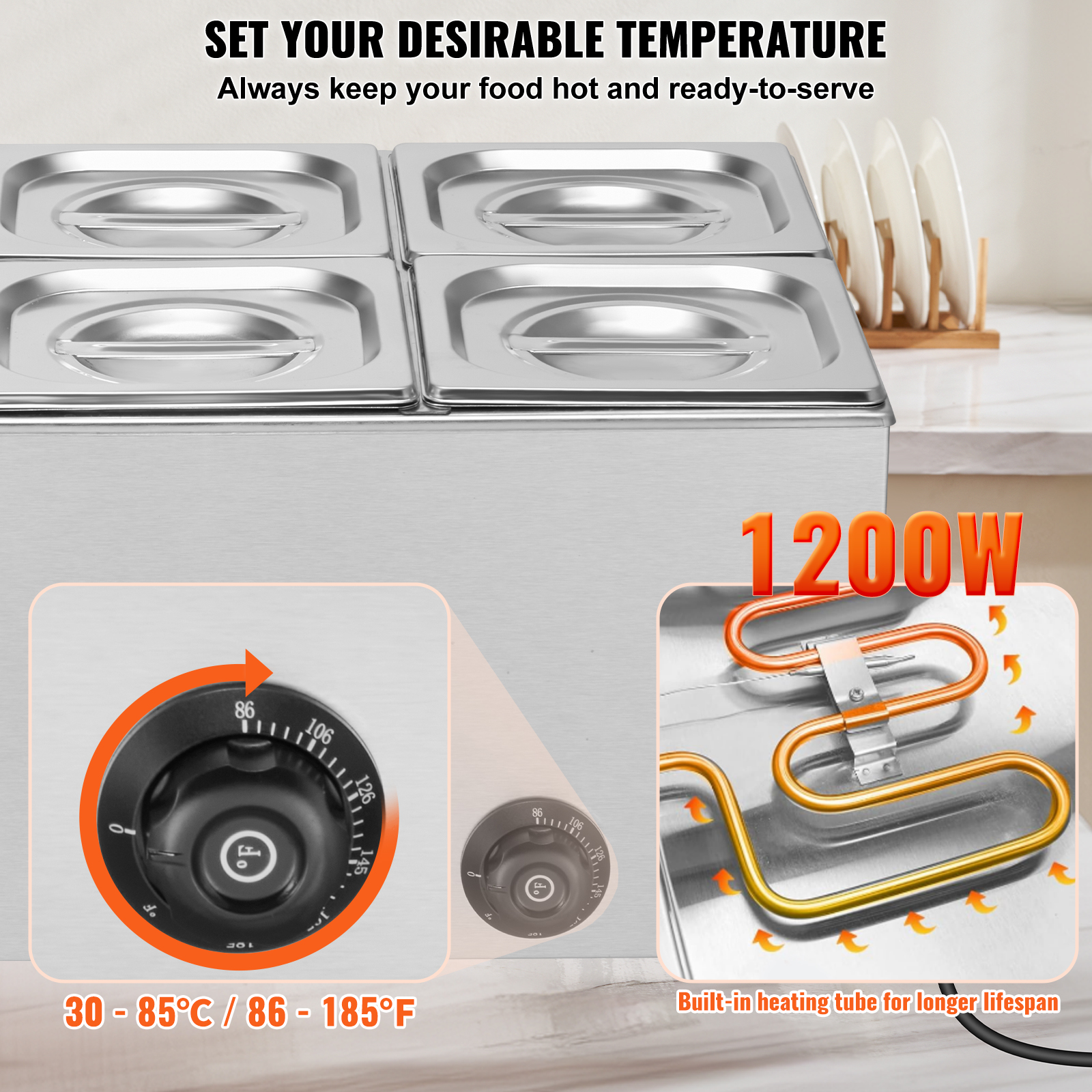 SucceBuy 24QT 5-Pan Commercial - Bain Marie Food Warmer 评论和价格