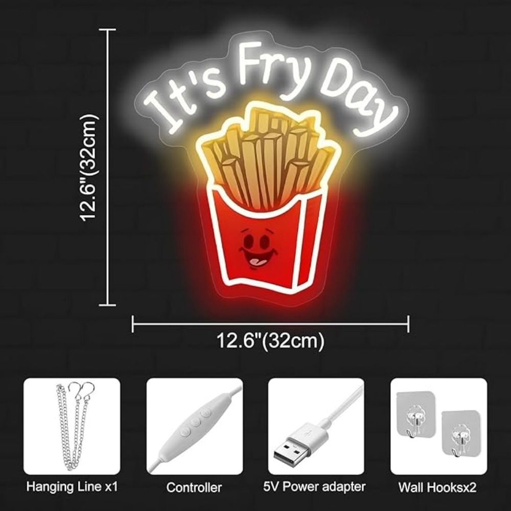 French Fries Neon Light,It's F - Commercial Kitchen Light 评论和价格