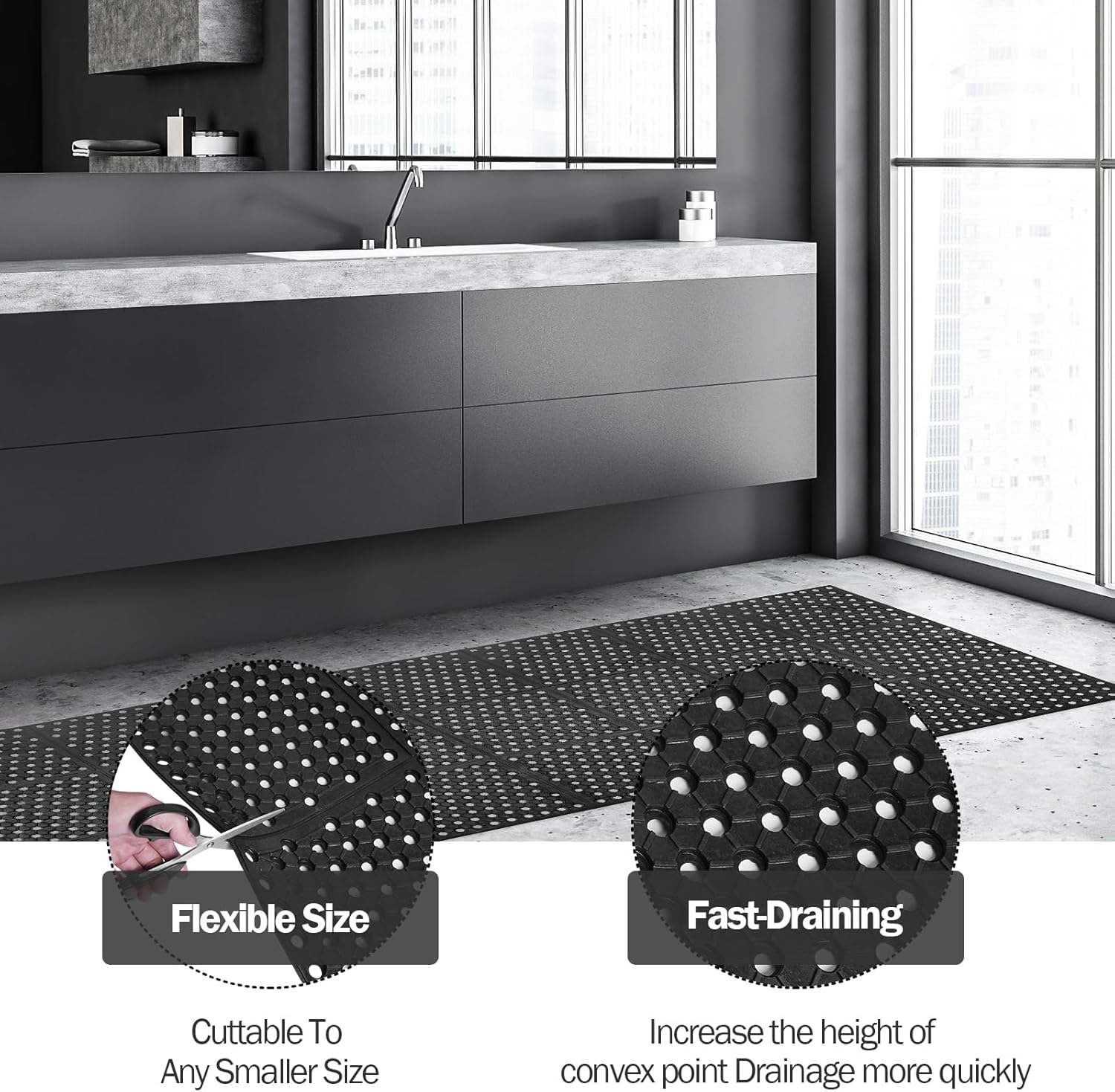 Anti-Fatigue Drainage Rubber M - Commercial Kitchen Mats 评论和价格