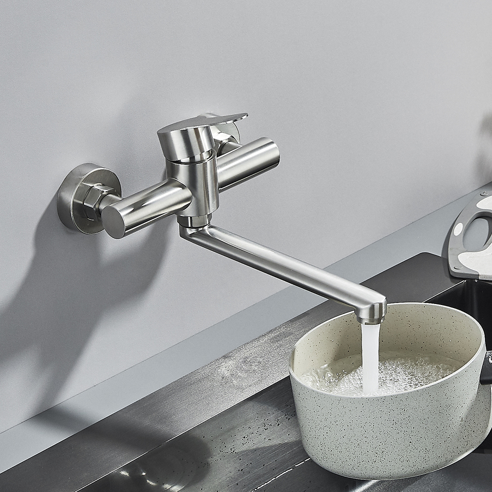 Black Wall Mounted Kitchen Fau - Commercial Kitchen Faucet 评论和价格