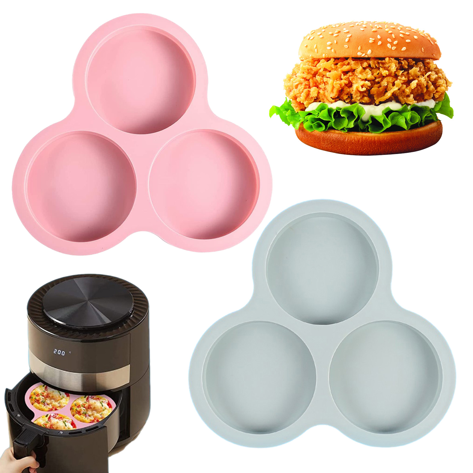 1/2pcs Silicone Air Fryer Egg  - Commercial Kitchen Cooking 评论和价格