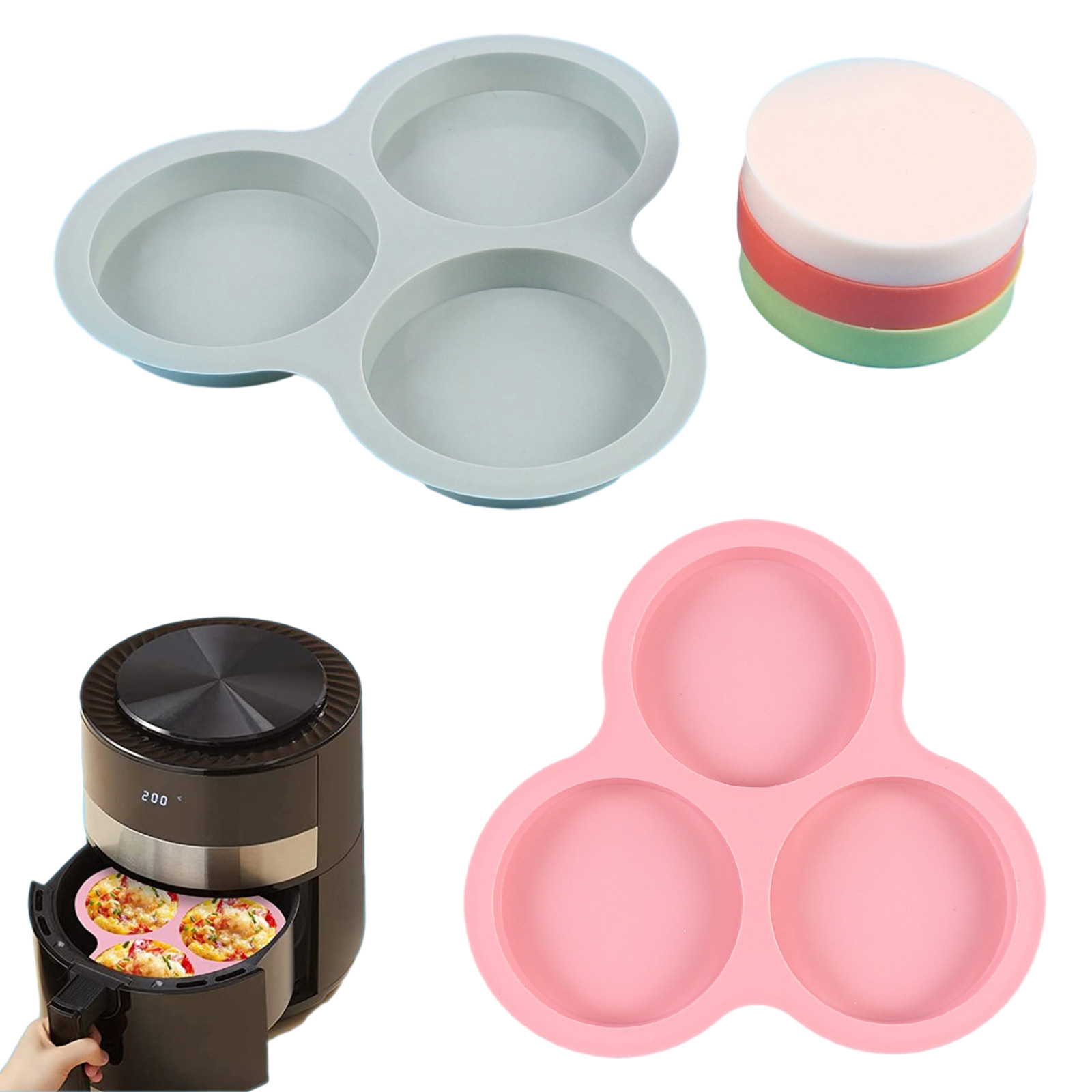 1/2pcs Silicone Air Fryer Egg  - Commercial Kitchen Cooking 评论和价格