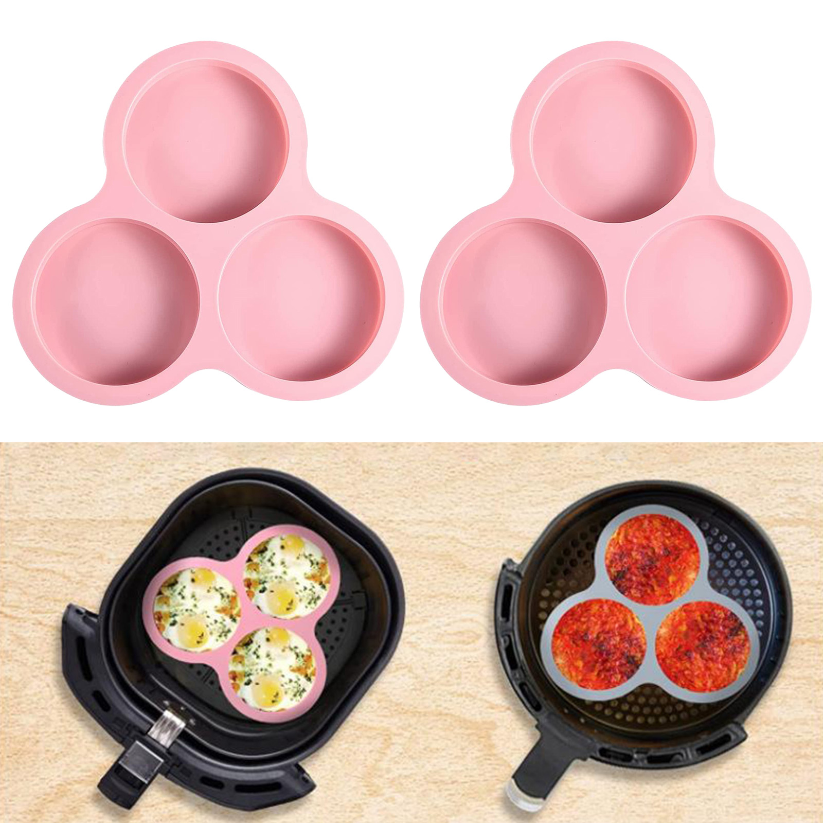 1/2pcs Silicone Air Fryer Egg  - Commercial Kitchen Cooking 评论和价格