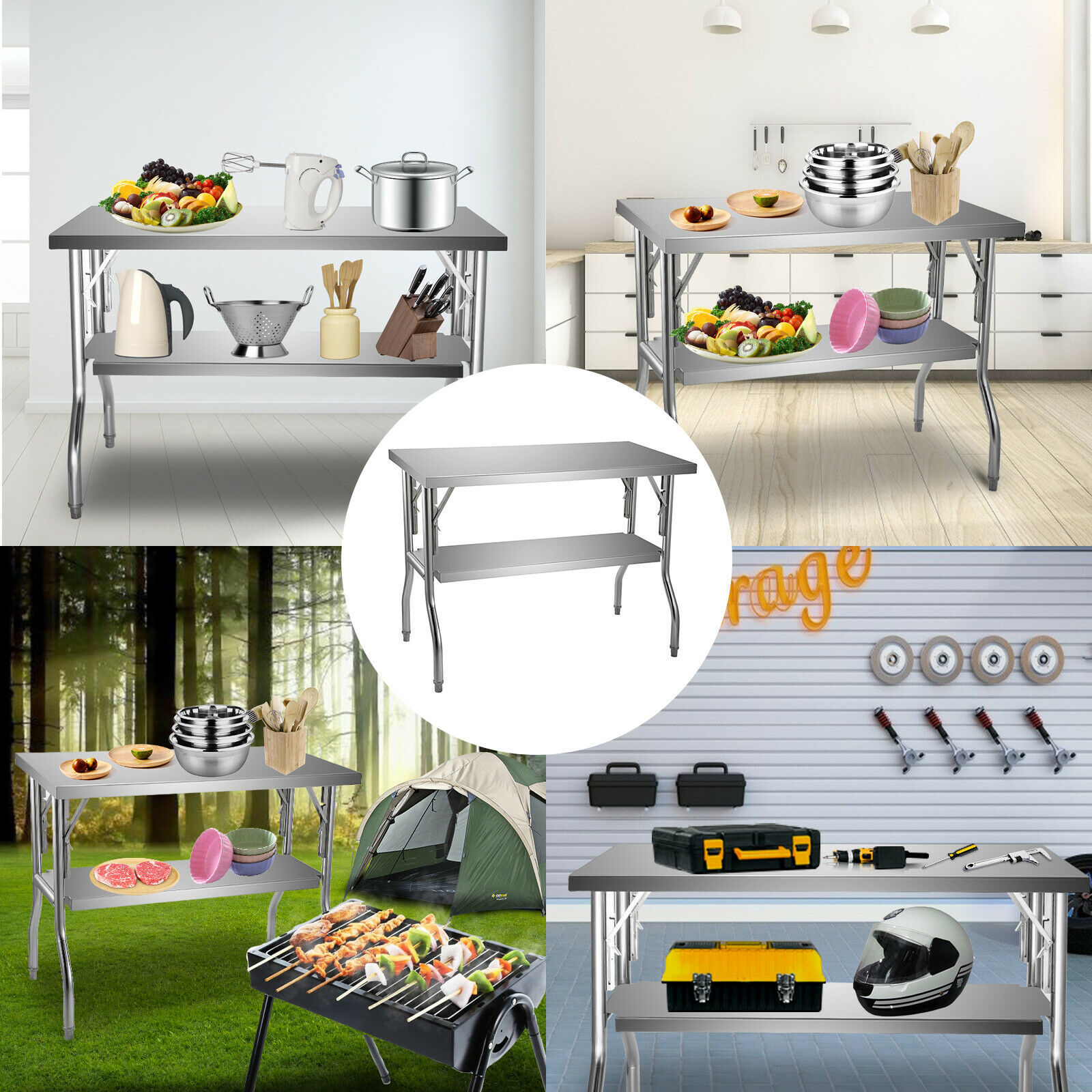 Single/Double-Shelf Profession - Commercial Kitchen Prep Table With Storage 评论和价格
