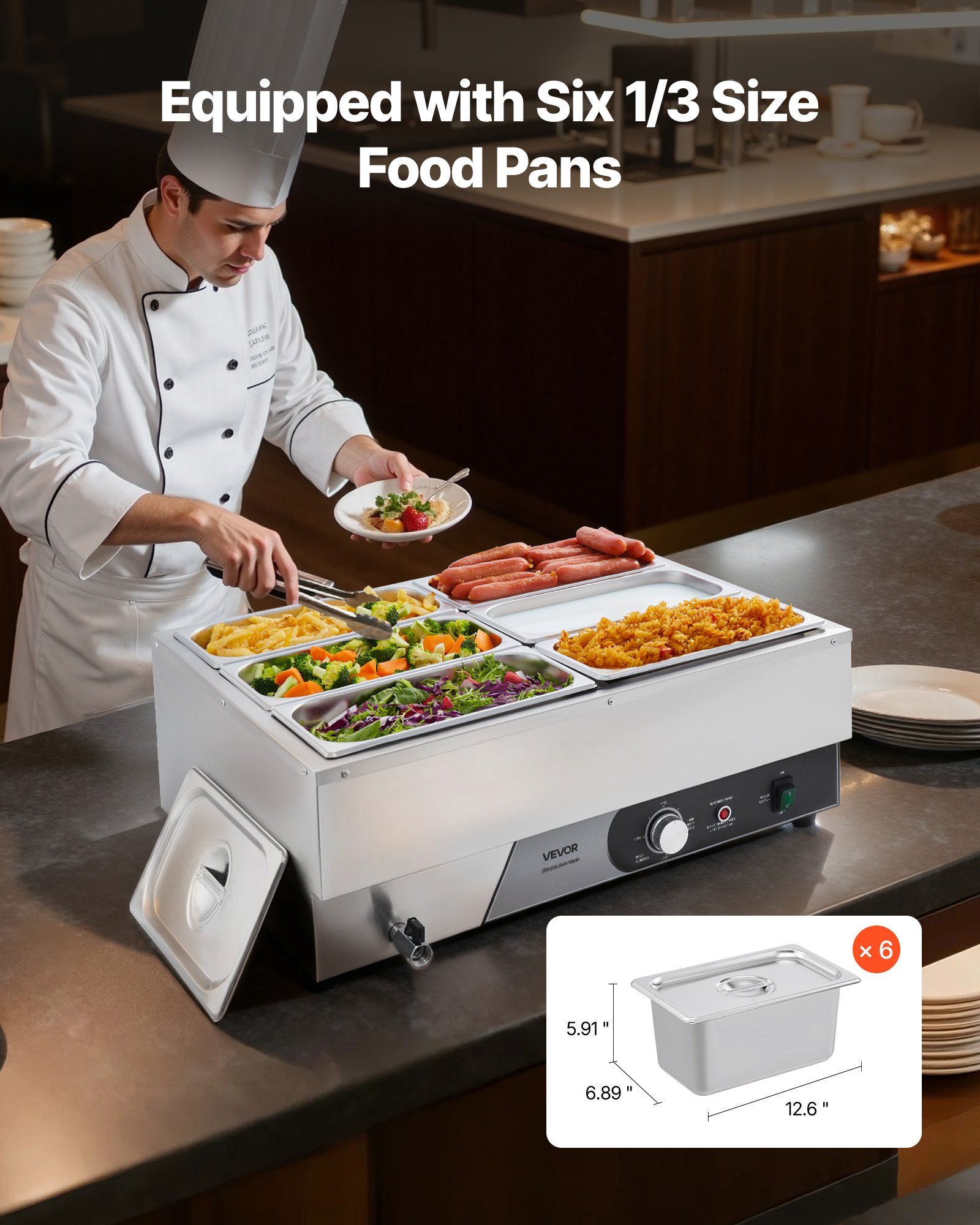 Commercial Food Warmer, 1500W  - Bain Marie Food Warmer 评论和价格
