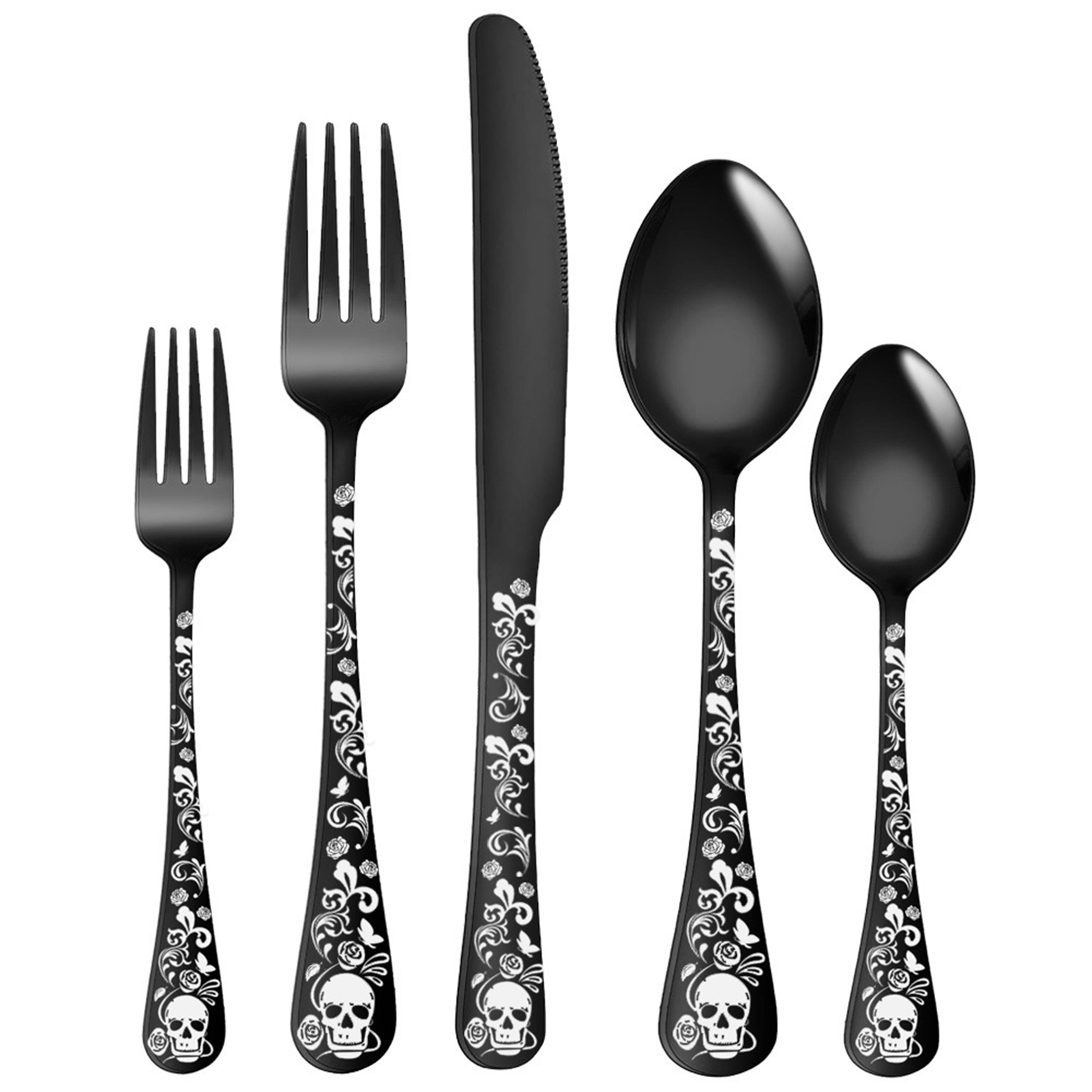 5pcs Skull Pattern Stainless S - Commercial Kitchen Knives 评论和价格