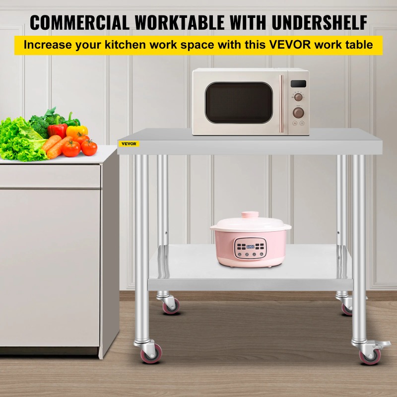 Stainless Steel Kitchen Prep T - Commercial Kitchen Prep Table With Storage 评论和价格
