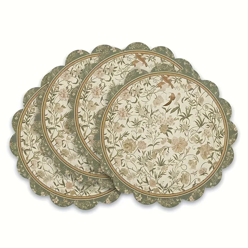 VIKAMA 4pcs Vintage Floral Pla - Commercial Kitchen Items 评论和价格