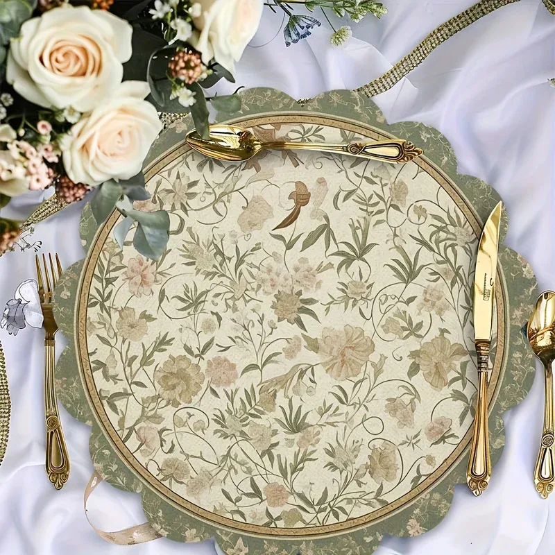 VIKAMA 4pcs Vintage Floral Pla - Commercial Kitchen Items 评论和价格