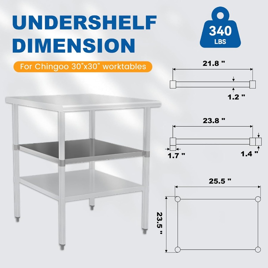 Stainless Steel Undershelf for - Commercial Kitchen Prep Table With Storage 评论和价格