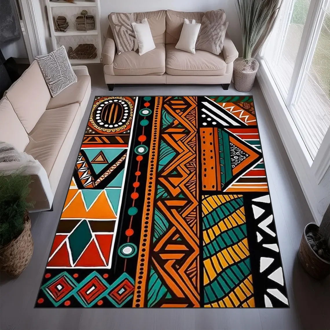 African Savannah Area Rug Ethn - Commercial Kitchen Non Slip Flooring 评论和价格