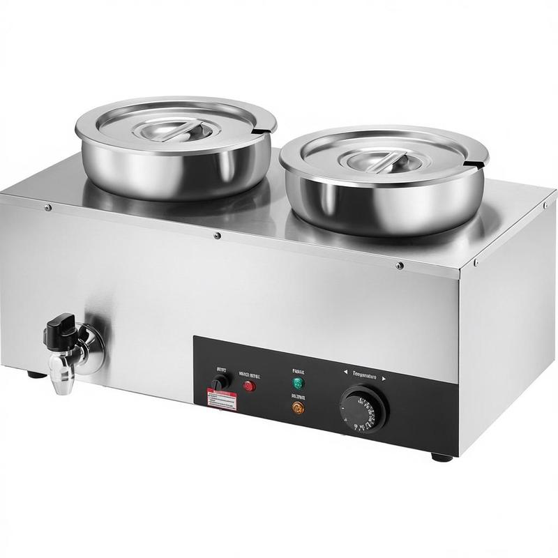 Electric Soup Warmer, Dual 7.4 - Bain Marie Food Warmer 评论和价格