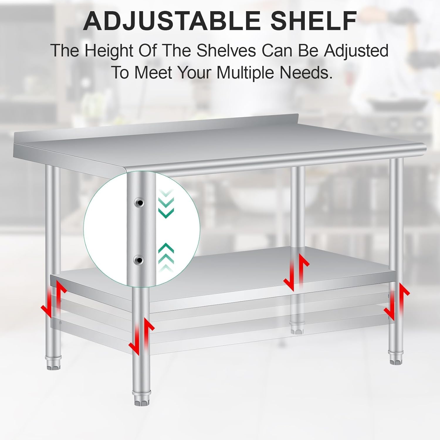 60”X 24”Stainless Steel Work T - Commercial Kitchen Prep Table With Storage 评论和价格