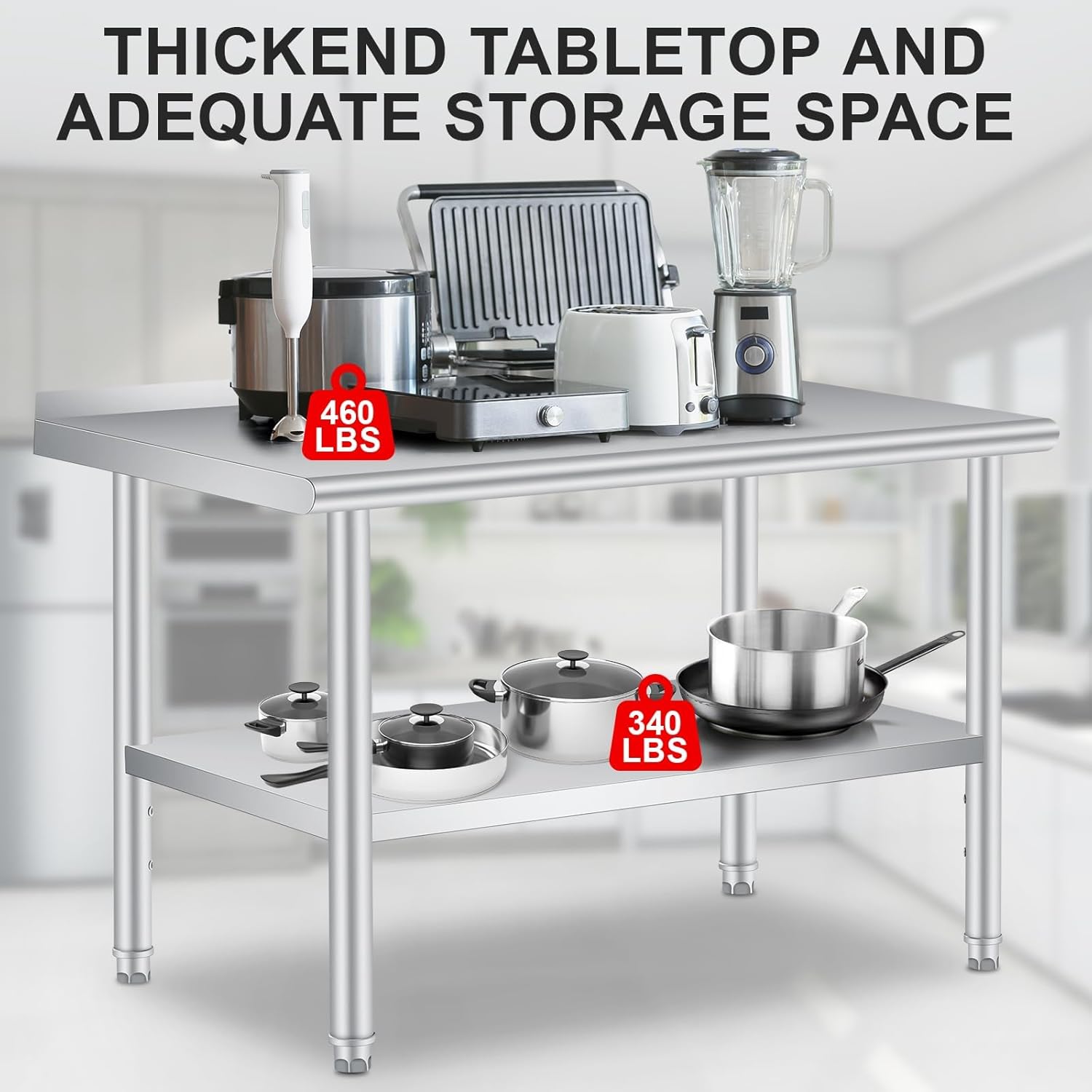 60”X 24”Stainless Steel Work T - Commercial Kitchen Prep Table With Storage 评论和价格